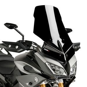 Turskjerm egnet for Yamaha MT-09 Tracer 900 15-17 sort frontrute Puig 7646N
