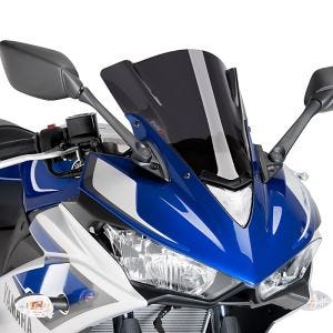 Racing skjerm Z egnet for Yamaha YZF-R3 15-18 mørk tonet kåpeskjerm Puig 7649F