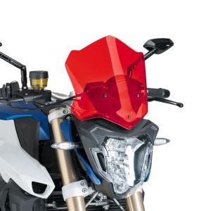 Nakensykkel frontrute egnet for BMW F 800 R 15-18 Puig 7650R New Generation Sport frontrute rød