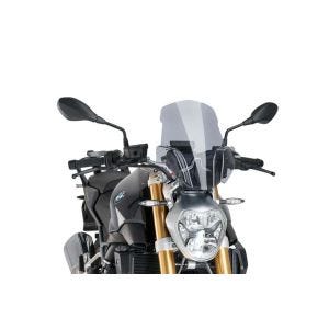 Nakensykkel frontrute egnet for BMW R 1200 R 15-18 Puig 7651H New Generation Sport frontrute røykgrå