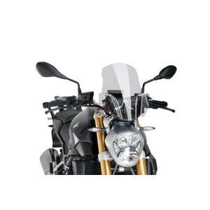 Naken sykkel frontrute egnet for BMW R 1200 R 15-18 Puig 7651W New Generation Sport frontrute klar