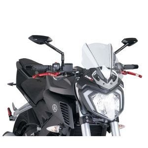 Naken sykkelskjerm egnet for Yamaha MT-125 14-19 klar frontrute Puig New Generation Sport 7654W