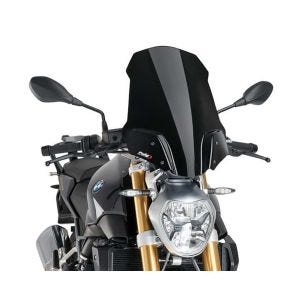 Naken sykkelskjerm egnet for BMW R 1200 R 15-18 svart frontrute Puig New Generation Touring 8110N