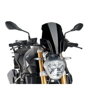 Nakensykkelskjerm egnet for BMW R 1200 R 15-18 svart frontrute Puig New Generation Sport 8168N