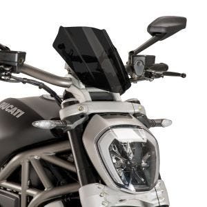 Naken sykkelskjerm egnet for Ducati X Diavel/S 16-18 Puig 8921F New Generation Sport Darksmoke