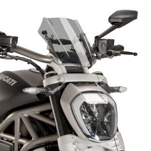 Naken sykkelskjerm egnet for Ducati X Diavel/S 16-18 Puig 8921H New Generation Sport røykgrå