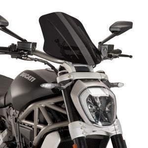 Nakensykkelskjerm egnet for Ducati X Diavel/S 16-18 Puig 8922F New Generation Touring mørk tonet