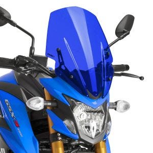 Naken sykkelskjerm egnet for Suzuki GSX-S 750 17-21 blå frontrute Puig New Generation Touring 9436A