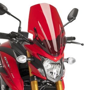 Naken sykkelskjerm egnet for Suzuki GSX-S 750 17-21 rød frontrute Puig New Generation Touring 9436R