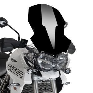 Turskjerm egnet for Triumph Tiger 800 XC / XR 18-19 svart frontrute Puig 9656N