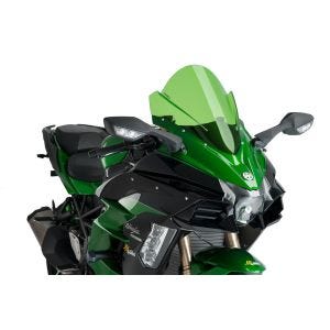 Racing skjerm egnet for Kawasaki Ninja H2 SX 18-24 grønn kåpeskjerm Puig 9704V