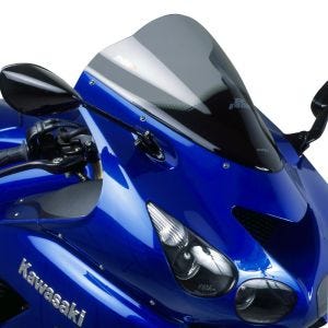 Racing skjerm egnet for Kawasaki ZZR 1400 06-20 røykgrå kåpeskjerm Puig 4057H