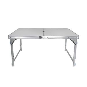 Campingbord sammenleggbart aluminium Tourtecs ME57 sammenleggbart bord bærbart høydejusterbart sølv DPL2 NYHET