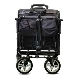 Håndvogn med tak sammenleggbar Divit transportvogn hagevogn sammenleggbar stål ME70 sort DPL4