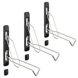 Set 3x Fahrrad Wandhalterung schwenkbar Cranit Fahrradlift passend für 54-70mm Reifenbreite ME84 schwarz
