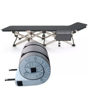 Sett sammenleggbar feltseng + rullbar madrass Memory Foam Vanit MF5 campingseng og utendørs campingmadrass