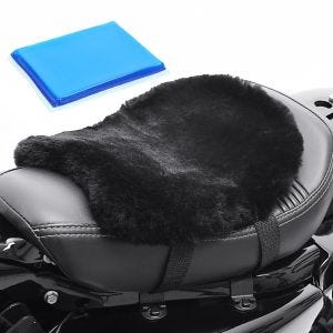 Lammeskinnssetepute med gelpute som passer til Yamaha Tenere 700 / World Raid gelpute Tourtecs LG14 32 x 27 cm