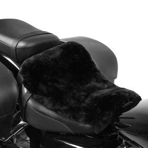 Motorrad Sitzkissen Lammfell Tourtecs Sitzbezug 46x30 cm in schwarz_1