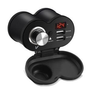 Innebygd stikkontakt egnet for chopper / tilpasset sykkel ZA1 med sigarettenner og USB-port CB5484