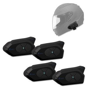 4x intercom motorsykkel Tourtecs GoCom4 Bluetooth kommunikasjonssystem med headset IP65 trådløst