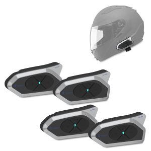 4x intercom motorsykkel Tourtecs GoTalk4 Bluetooth kommunikasjonssystem med headset IP65 trådløst