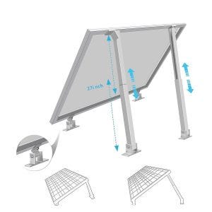 Solcellemodulholder justerbar opptil 60 grader Divit SH1 vegg flatt tak solcellepanelholder DPL2