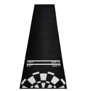 Dart-teppe med oke 275 x 66cm Cranit dartmatte turneringsmatte RE10 svart hvit