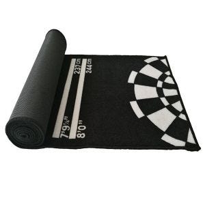 Dart-teppe med oke 275 x 66cm Cranit dartmatte turneringsmatte RE10 svart hvit DPL3