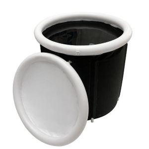 Isbad oppblåsbar Cranit EB14 PVC isfat bærbar 75 x 75 cm svart DPL1