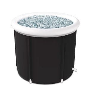 Isbad oppblåsbar Cranit EB14 PVC-isfat bærbar 75 x 75 cm svart