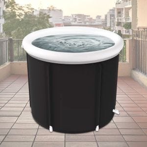 Isbad oppblåsbart Cranit EB14 PVC isfat bærbar 75 x 75 cm svart DPLI2