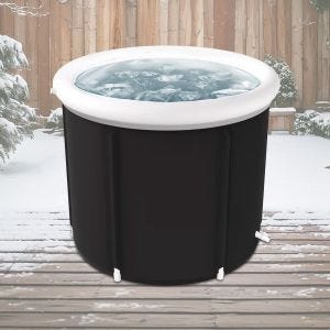 Isbad oppblåsbar Cranit EB14 PVC isfat bærbar 75 x 75 cm svart DPLI4