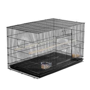 Fuglebur med trestenger Divit fuglevolier med skittbrett 76 x 45 x 46 cm PL8 svart DPL1