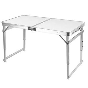 Campingbord sammenleggbart aluminium Vanit ME57 sammenleggbart bord bærbart høydejusterbart sølv DPLI1 NYHET