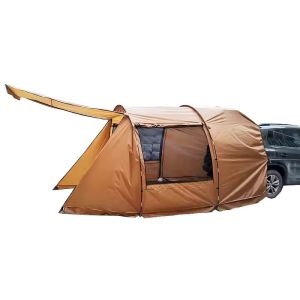 Bakre biltelt 5-6 personer Vanit GI69 tunneltelt familietelt vanntett 520 x 300 x 200 cm brun DPL2