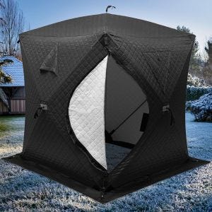 Campingtelt badstuetelt 1-2 personer vanntett 180 x 180 x 210 cm GI92 svart DPLI1