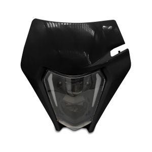 LED-hovedlys + lampemaske egnet for Enduro ECE med E-godkjenning XDure SW1 DRL Universal svart