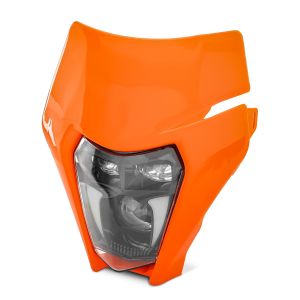 LED hovedlys + lampe maske egnet for KTM 200 / 300 EXC XDure SW3 ECE DRL oransje