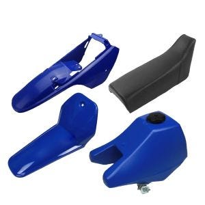 Fairing sett egnet for Yamaha PW80 med bensintank sete fender fairing kit XDure BK24 blå