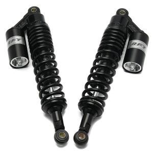 Motorsykkel bakre støtdemper 380mm fjærbenspar universal Zaddox RS2 svart DPLB