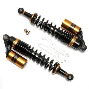 Motorsykkel støtdemper bak 380 mm fjærbenspar universal Zaddox RS2 svart-gull DPLB1
