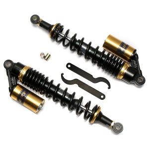 Motorsykkel støtdemper bak 400 mm støtdemper par universal Zaddox RS2 svart-gull DPLB